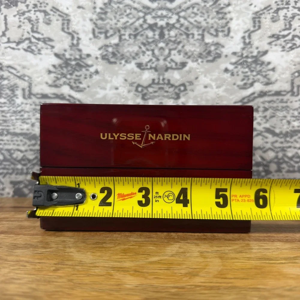 Ulysse Nardin Dark Wood Wooden Watch Box Display Jewelry Keep - Excellent Shape!